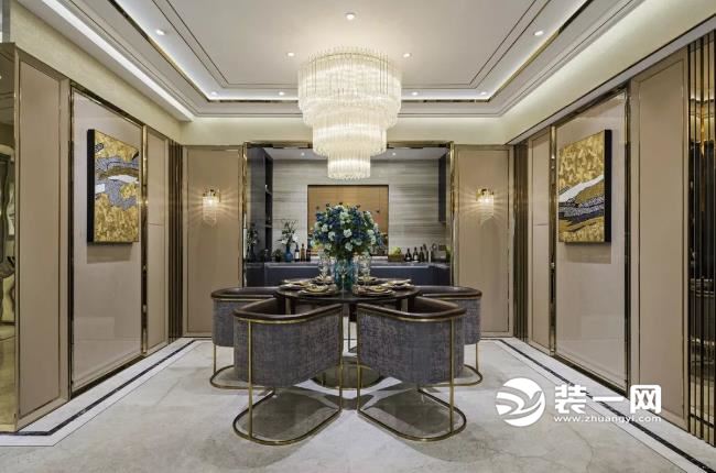 两套142平米港式公寓装修效果图 金色彰显轻奢感